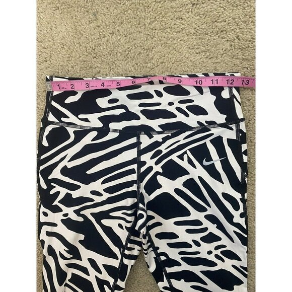 Nike Womens Leggings Size S Black White Printed Mesh Full Length Graphic - Picture 7 of 10